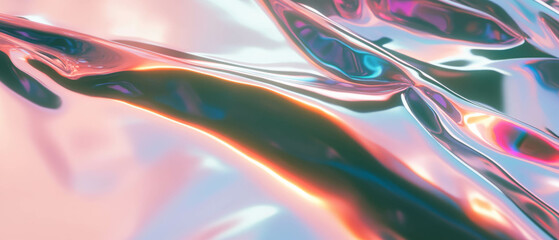 Poster - Exploration of light streaks on metallic surfaces creating an abstract modern background