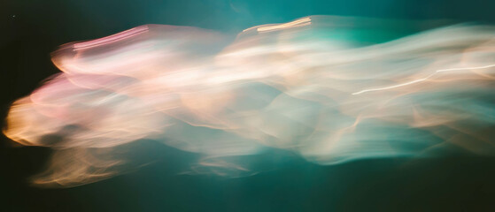 Poster - Light streaks weaving through atmospheric smoke create a sense of mystery