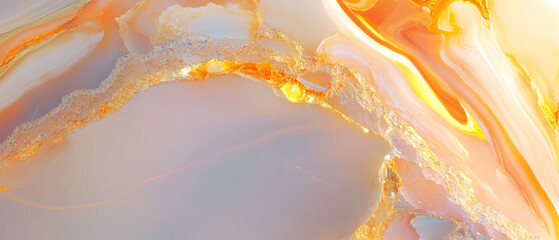 Poster - Intricate macro onyx abstract background with vibrant swirls and clear areas