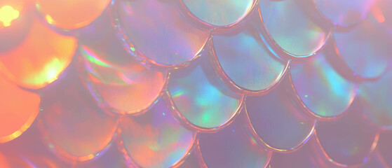Poster - Mermaid scale texture with soft pastel colors and an oceanic theme for creative design