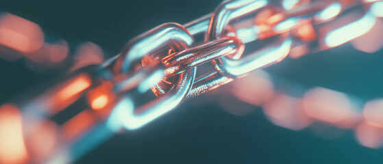 Poster - Exploring the metallic blockchain links in an abstract industrial background