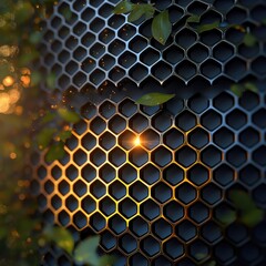 Leinwandbilder - Honeycomb background, dark themed.