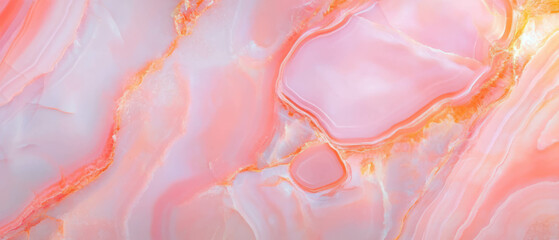 Poster - Vibrant abstract pink onyx background with flowing lines and clear central area