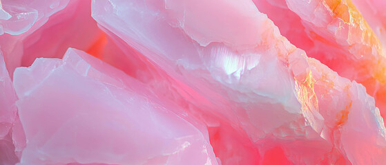 Poster - Abstract pink onyx background with fragmented pieces and central empty space