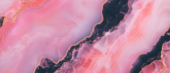 Poster - Creative design featuring pink onyx with geometric patterns for branding purposes