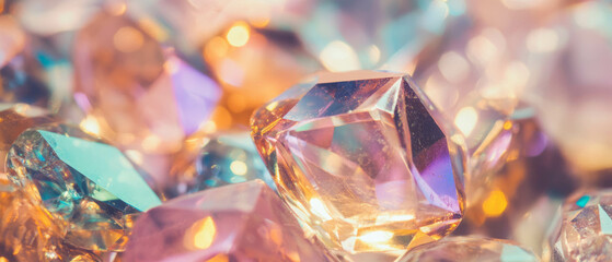 Poster - Sparkling rainbow gemstones create an abstract and luxurious background
