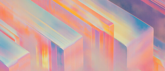 Aufkleber - Rainbow colored geometric patterns create optical illusions and abstract designs in vibrant hues