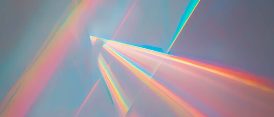 Aufkleber - Vibrant rainbow light beams create an abstract geometric background
