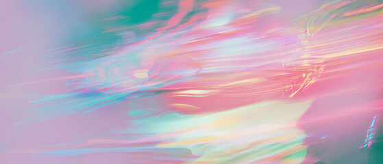Aufkleber - Rainbow colored light trails create dynamic movement in abstract design