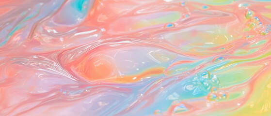 Poster - Swirling rainbow colors create an abstract display of fluid motion and patterns in the background
