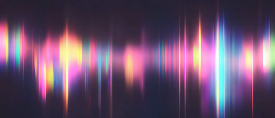 Poster - Vibrant urban landscape illuminated by glowing rainbow neon lights at night
