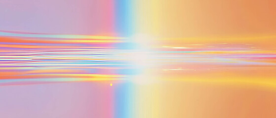 Aufkleber - Vibrant rainbow holographic light abstract background design with empty center space