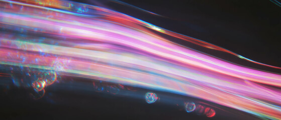 Aufkleber - Vibrant rainbow light trails convey energy and speed against a dark backdrop