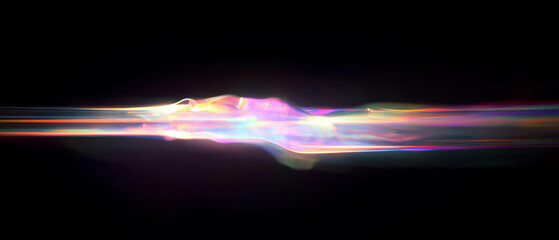 Poster - Colorful rainbow light trails create dynamic energy against a dark background