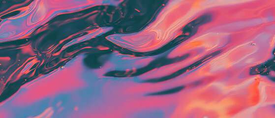 Poster - Ripples in vibrant hues create a mesmerizing abstract pattern on turbulent water