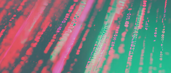Poster - Abstract representation of digital rain and code ripples creating a tech-inspired atmosphere