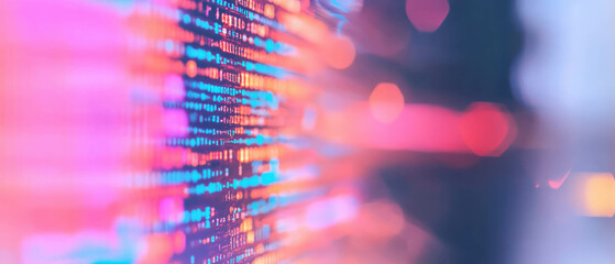 Poster - Ripples of light and code showcasing digital innovation in software development