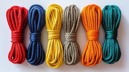 Poster - A neatly arranged length of strong cord, perfect for various tasks like binding or securing items.