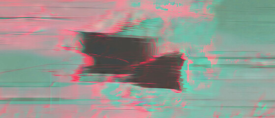 Poster - Ripples of pixels create a digital distortion in vibrant glitch art aesthetic