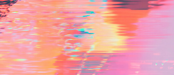 Poster - Colorful ripples and digital distortion create a vibrant abstract background