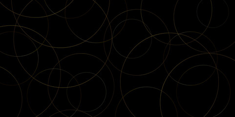 Poster - Modern minimal golden circle shape background with stoke. abstract futuristic architecture concept with digital geometric gold line for wallpaper, presentation background design, vector illustration.	