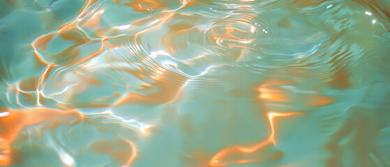 Poster - Ripples on sandy texture create an abstract natural pattern in tranquil waters