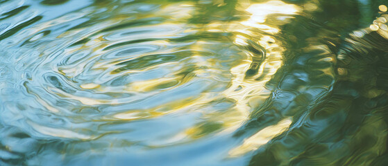 Poster - Ripples in water create a serene textured background reflecting light patterns