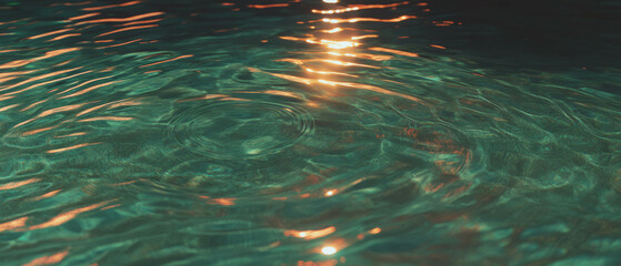 Poster - Ripples created by moonlight dancing on the tranquil water surface in a serene setting