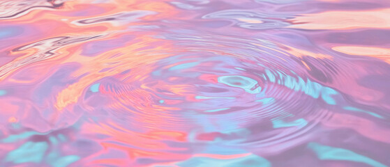 Poster - Ripples creating vibrant patterns in colorful water abstract background