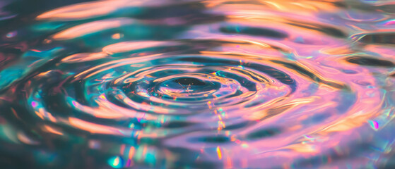 Poster - Vibrant abstract ripples reflecting colors in water with artistic expression