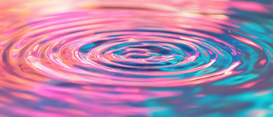 Poster - Ripples on water create vibrant hues and artistic expressions in an abstract background