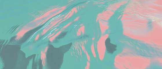 Aufkleber - Ripples create a surreal atmosphere with abstract shapes distorting water surface
