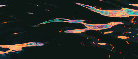 Poster - Modern abstract ripples on water create a textured digital aesthetic with glitches