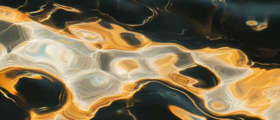 Poster - Exploring the intricate beauty of rippling water with vibrant fractal patterns