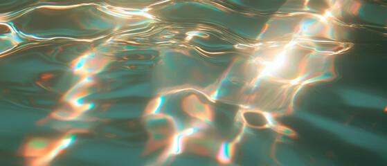 Aufkleber - Rippling water reflections with dramatic light and an atmospheric mood