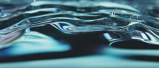 Poster - Ripples create a mesmerizing abstract pattern in water under macro lens focus