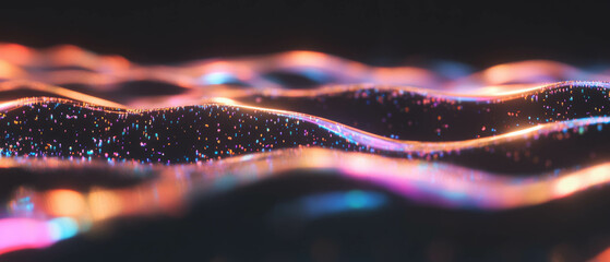 Poster - Ripples in water with particles creating dynamic visual effects and abstract background