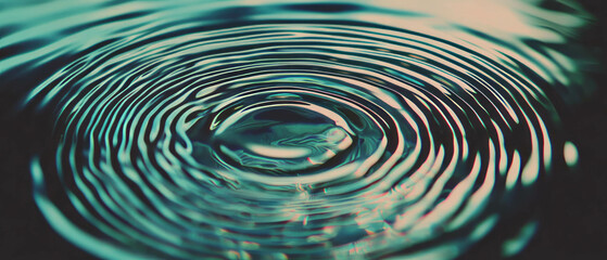 Poster - Mesmerizing ripples on calm water showcasing detailed texture and slow motion effect