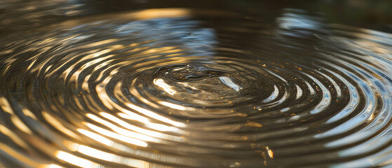 Poster - Ripples in water creating dynamic patterns with a mesmerizing time-lapse effect