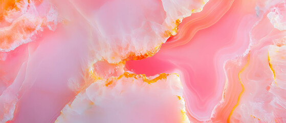 Poster - Elegant rose pink onyx abstract background with clear center and sophisticated banner design