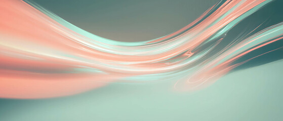 Poster - Calm abstract background with slow-moving digital waves and empty central space for design use