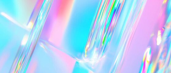 Poster - Elegant abstract design featuring soft holographic textures with a clear central area