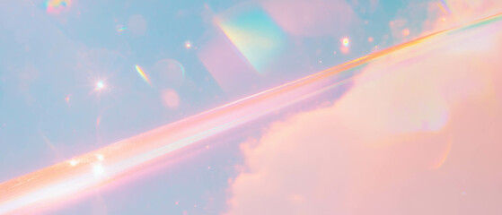 Poster - Abstract holographic textures with complex design elements in soft pastel colors