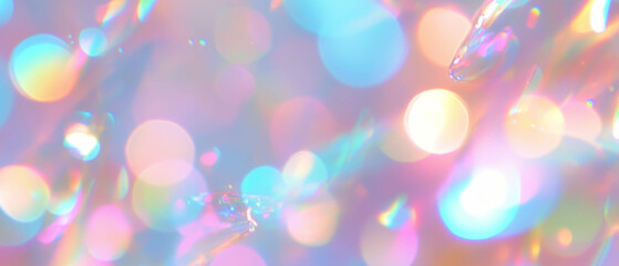 Poster - Subtle holographic shimmer with clear area and delicate background design for creative use