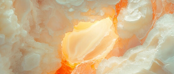 Poster - Textured onyx background with central empty space and tactile banner for design purposes