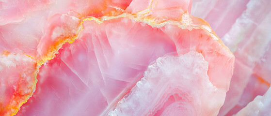 Poster - Translucent pink onyx background with ethereal banner space for messages