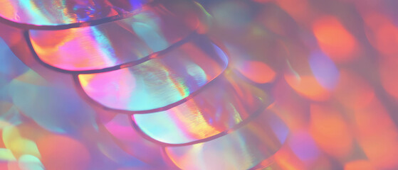 Poster - Dynamic abstract background of wavy mermaid scales with vibrant colors and messaging space