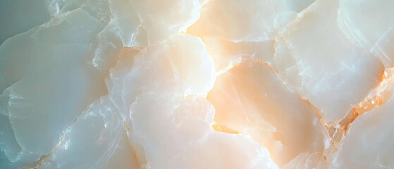 Poster - Elegant white onyx marble background with a clean central banner space for design