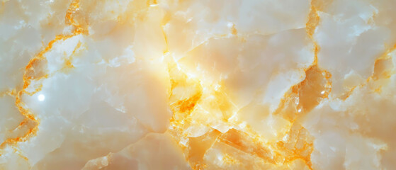Poster - Bright yellow onyx background featuring a central focal point and cheerful banner design