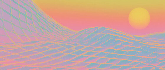 Aufkleber - Creative hand-drawn grid background featuring a vibrant artistic banner in the center